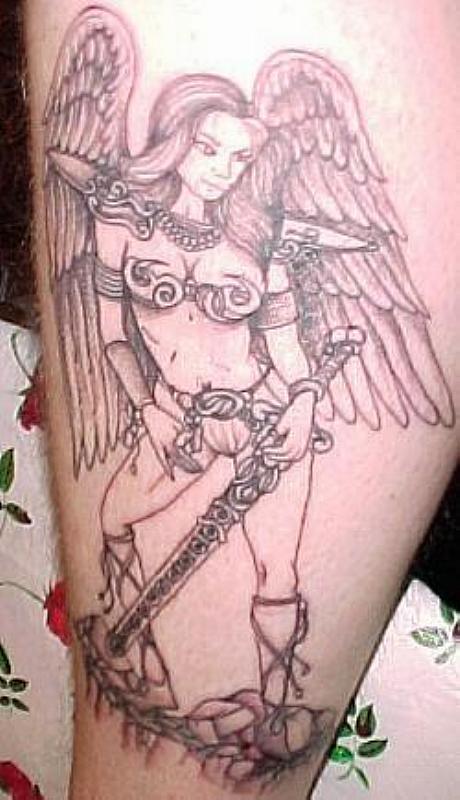 holy cross tattoo. Half Angel Half Demon Wings Tattoo tribal tattoos designs